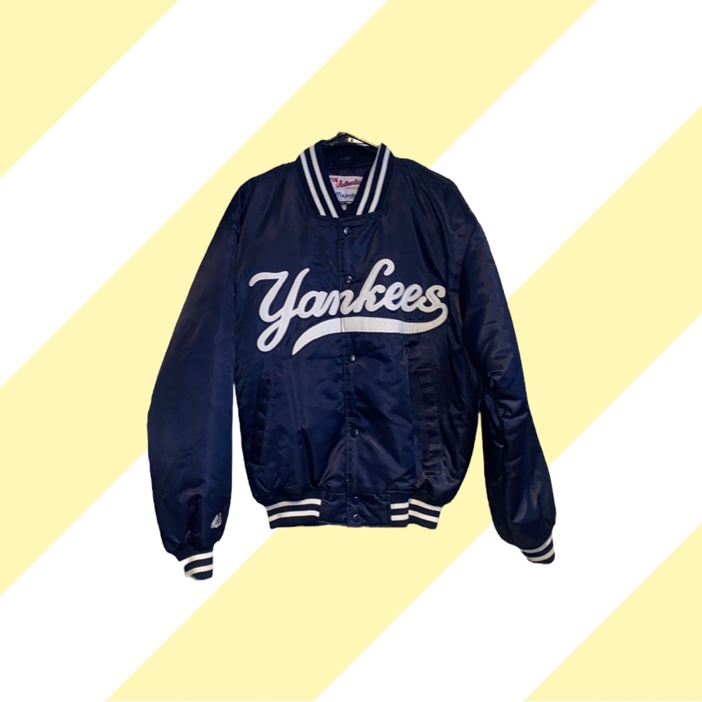 Yankees Satin Jacket By Majestic Size M Vintage🔥